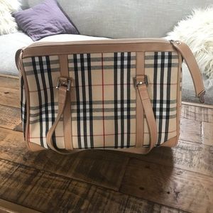 Plaid Beige Handbag